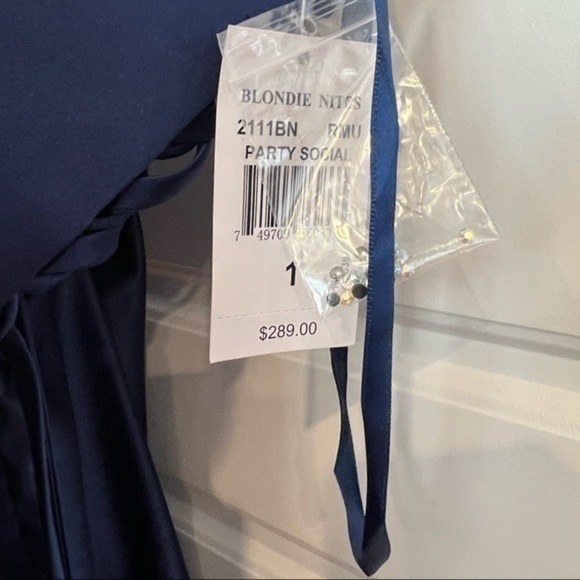 Blondie Blue Embroidered Strapless Ballgown Prom Dress - Picture 12 of 15